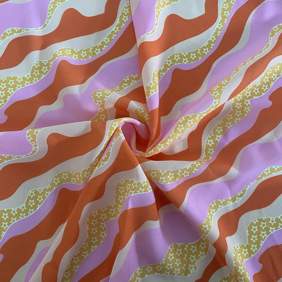 Wholesale light and soft dubai custom printed floral pattern chiffon fabric for dress