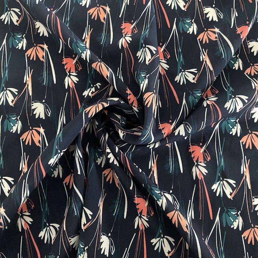 Wholesale light and soft dubai custom printed floral pattern chiffon fabric for dress