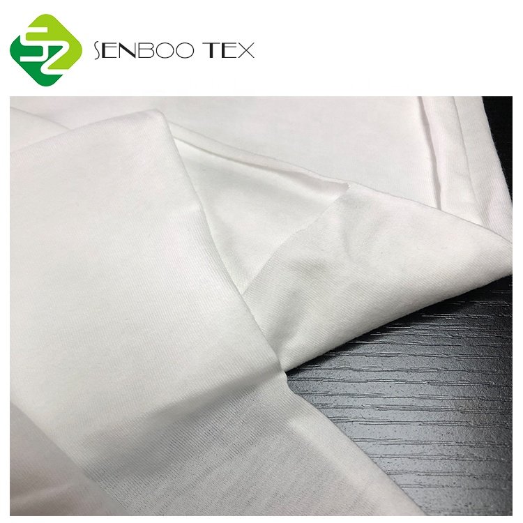 Jersey White 55% Hemp Natural Knit Organic Fabric 100% Organic Cotton 45% Organic Cotton Fabric for T-shirt 4~5 Level Supersoft
