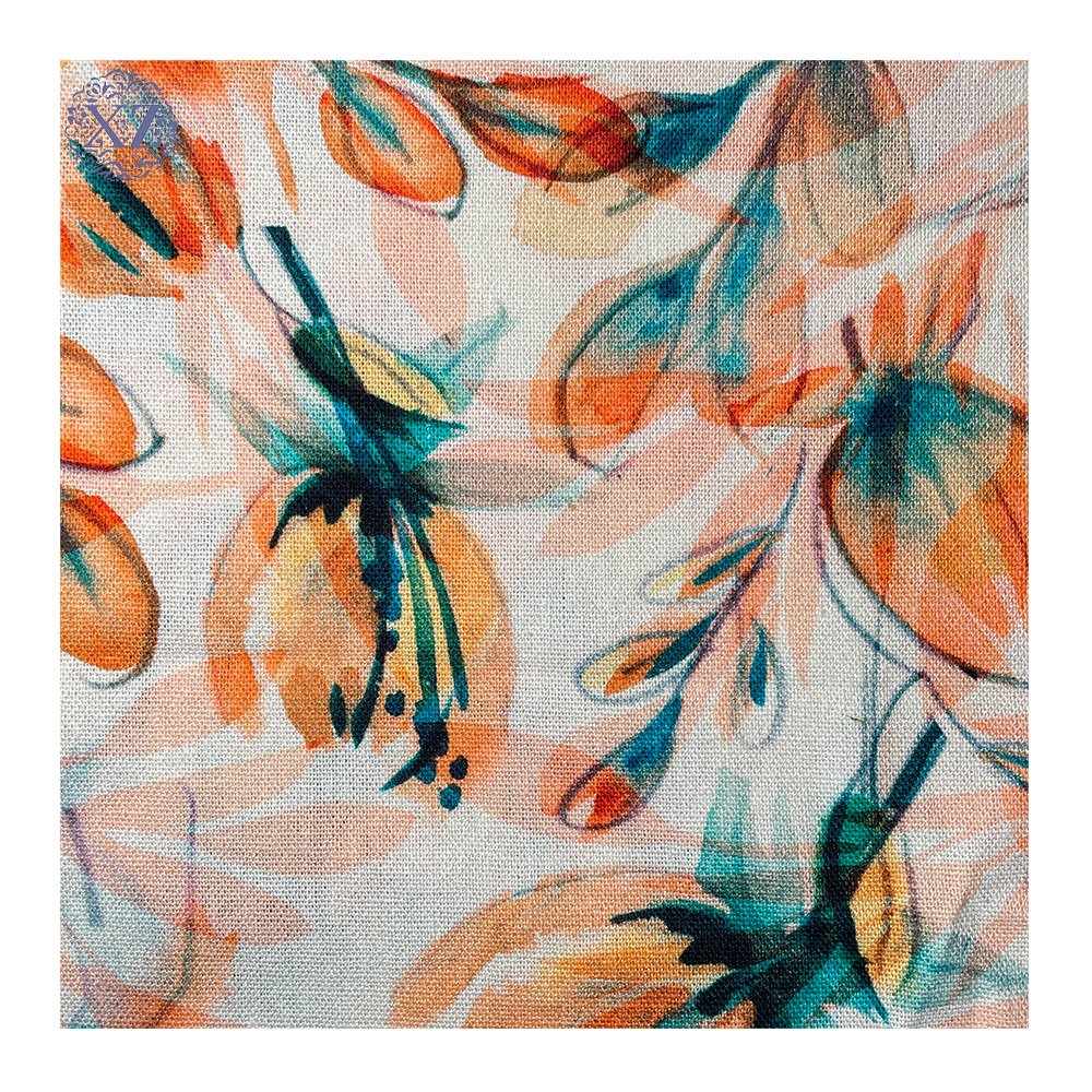 Breathable Good Colors Fastness Custom Printing 30% Rayon 70% Linen Fabric Digital Print Linen Viscose Fabric For Garment