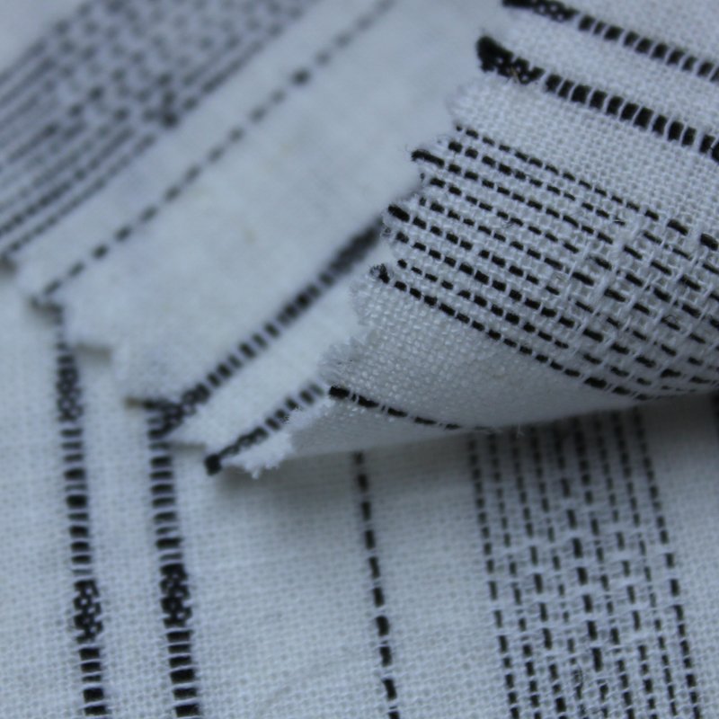 Skin friendly linen cotton for summer dress skirt YARN DYED STRIPE FABRIC cotton knit fabric