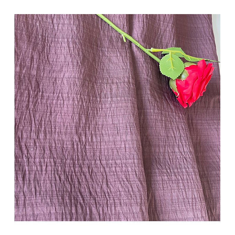 Poly Linen Fabric 12% Nylon 88% Rayon Visocse Dyed Crinkle Crepe Polyester Poly Linen Fabric 125-130gsm 140gsm Nr Solid Color