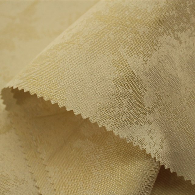 China wholesale Inherently fireproof polyester gold custom floral jacquard curtain fabric