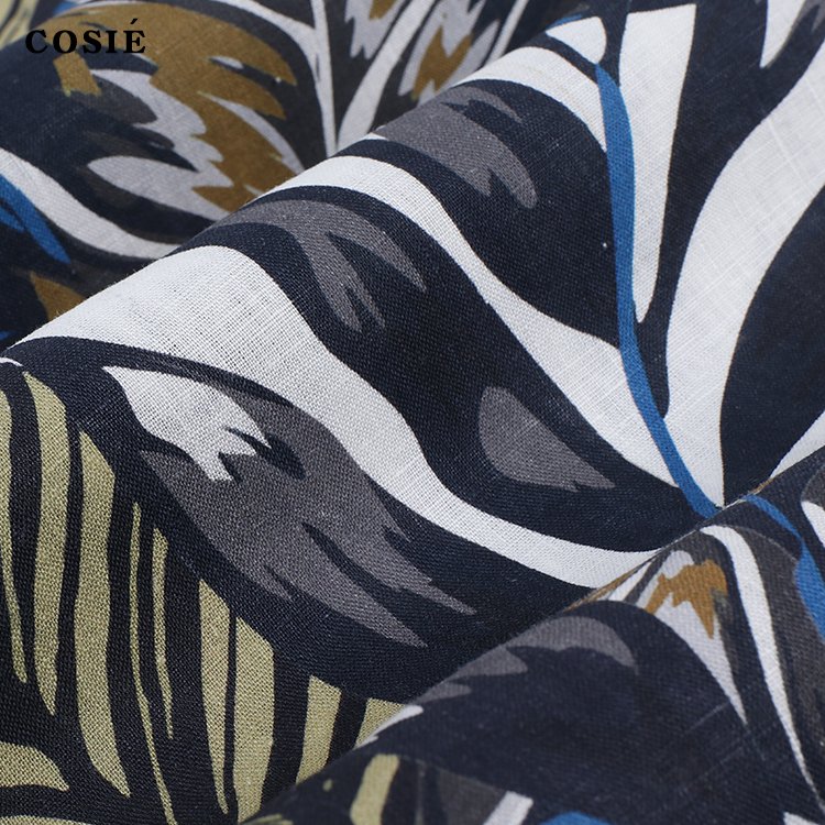 Textile Digital Design Hawaii Pattern Printed 100% Linen 165gsm Manufactures Fabric Custom for Clothing