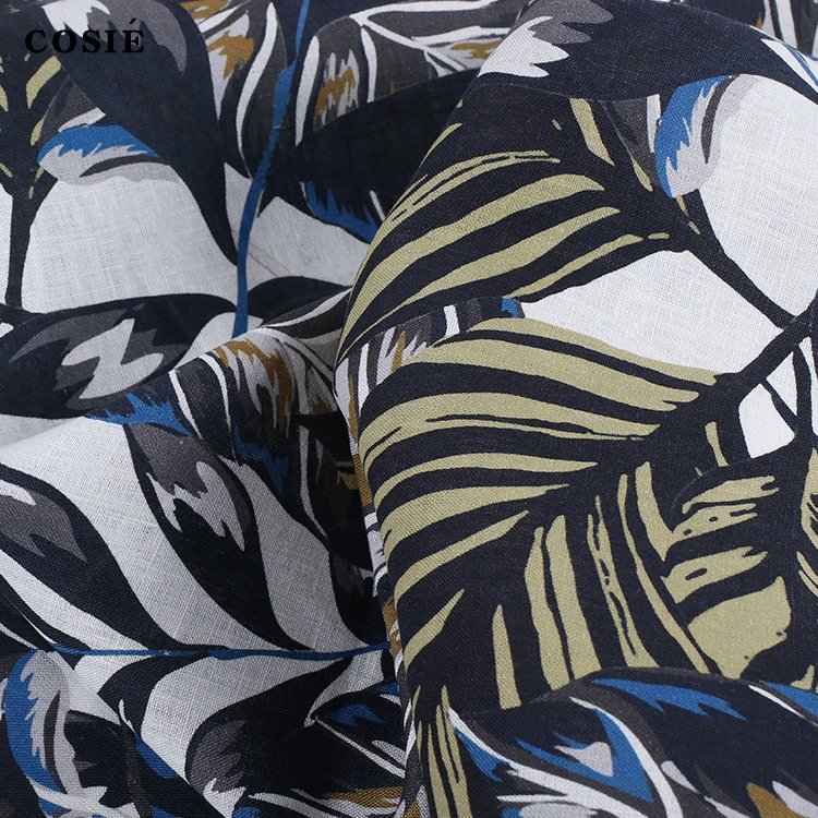 Textile Digital Design Hawaii Pattern Printed 100% Linen 165gsm Manufactures Fabric Custom for Clothing