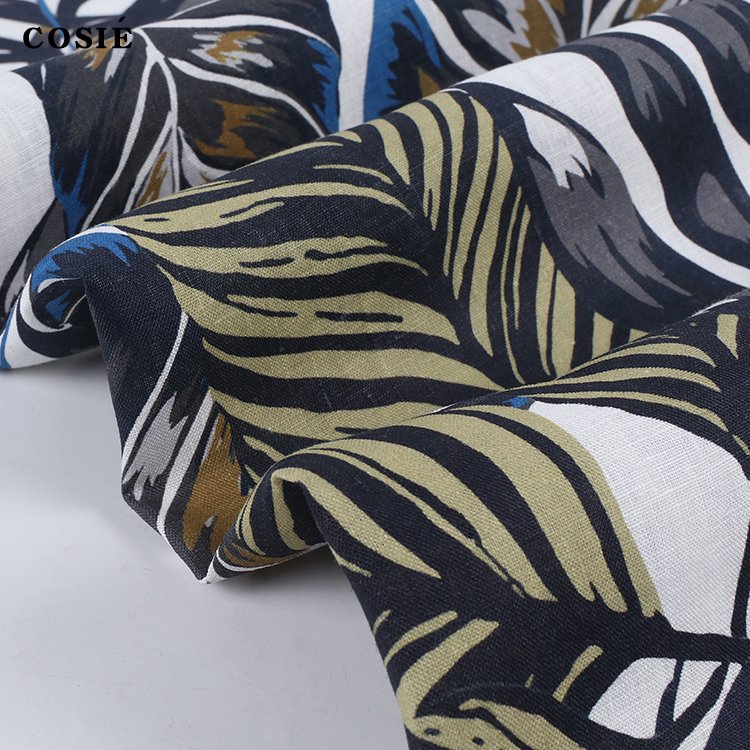 Textile Digital Design Hawaii Pattern Printed 100% Linen 165gsm Manufactures Fabric Custom for Clothing