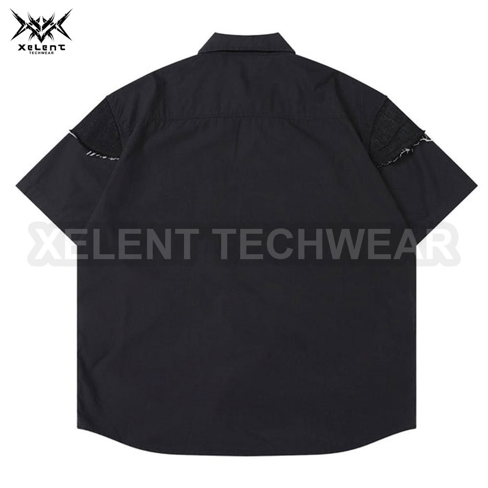OEM Custom Techwear Style Tee for Men Featuring Futuristic Design, Functional Techwear Pockets and Crafted from High-Tech Fabric