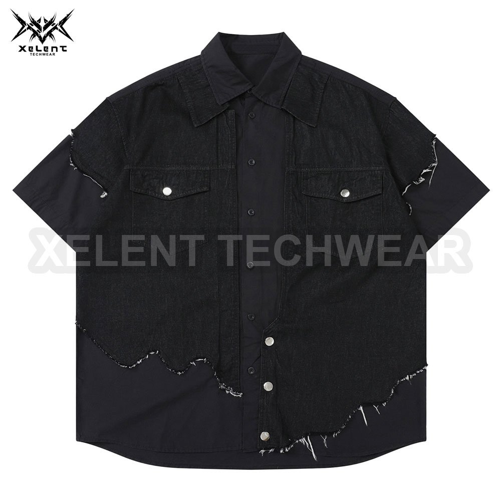 OEM Custom Techwear Style Tee for Men Featuring Futuristic Design, Functional Techwear Pockets and Crafted from High-Tech Fabric