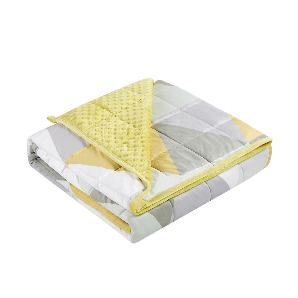 Custom Design Organic Minky Kids Weighted Full Zipper Weighted Blanket Grey Quilt Cover