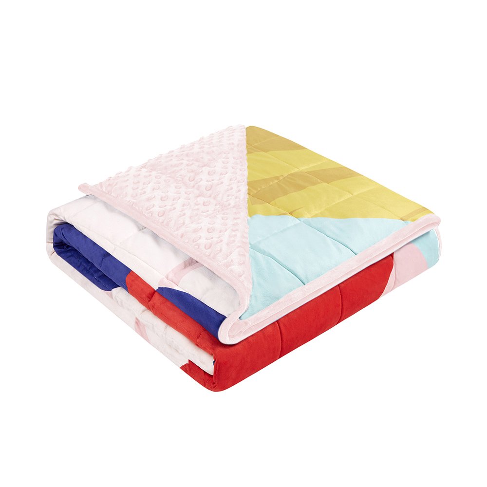 Custom Design Organic Minky Kids Weighted Full Zipper Weighted Blanket Grey Quilt Cover