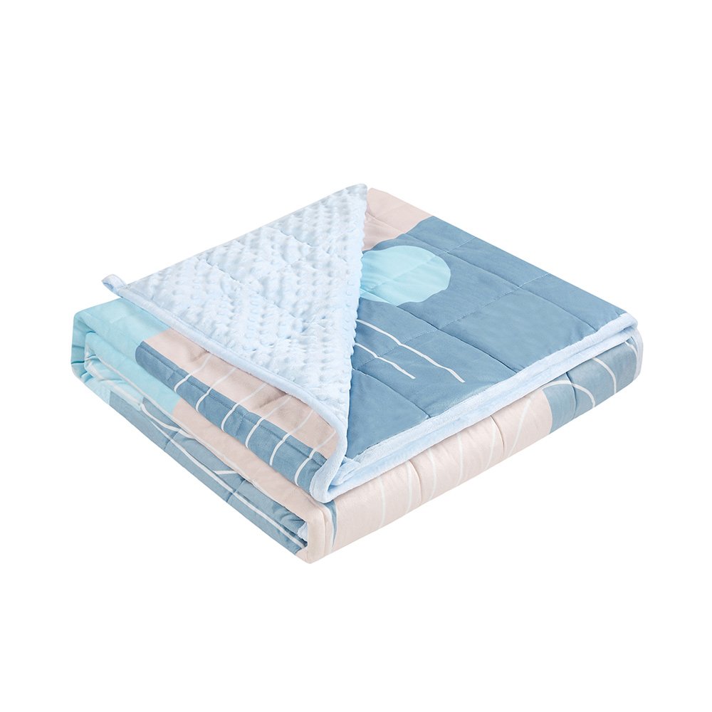 Custom Design Organic Minky Kids Weighted Full Zipper Weighted Blanket Grey Quilt Cover