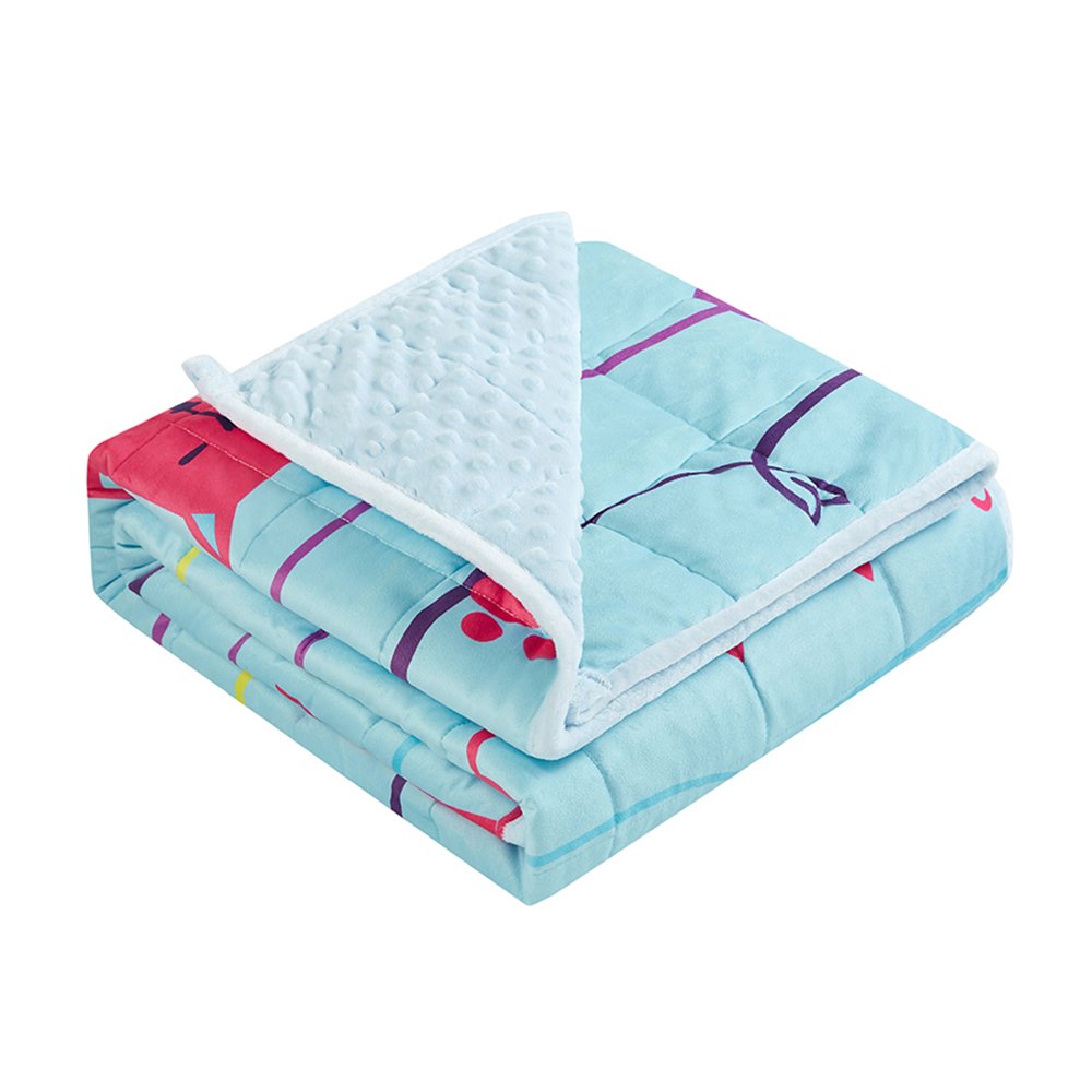Custom Design Organic Minky Kids Weighted Full Zipper Weighted Blanket Grey Quilt Cover
