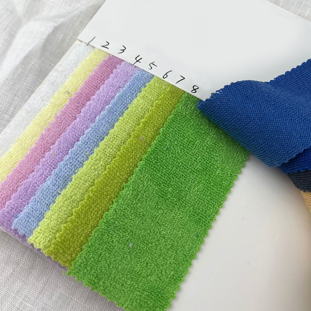 Factory Cheap Prices Multicolor 220gsm 100% polyester single-sided towel French Terry fabric for Hoodie/towel