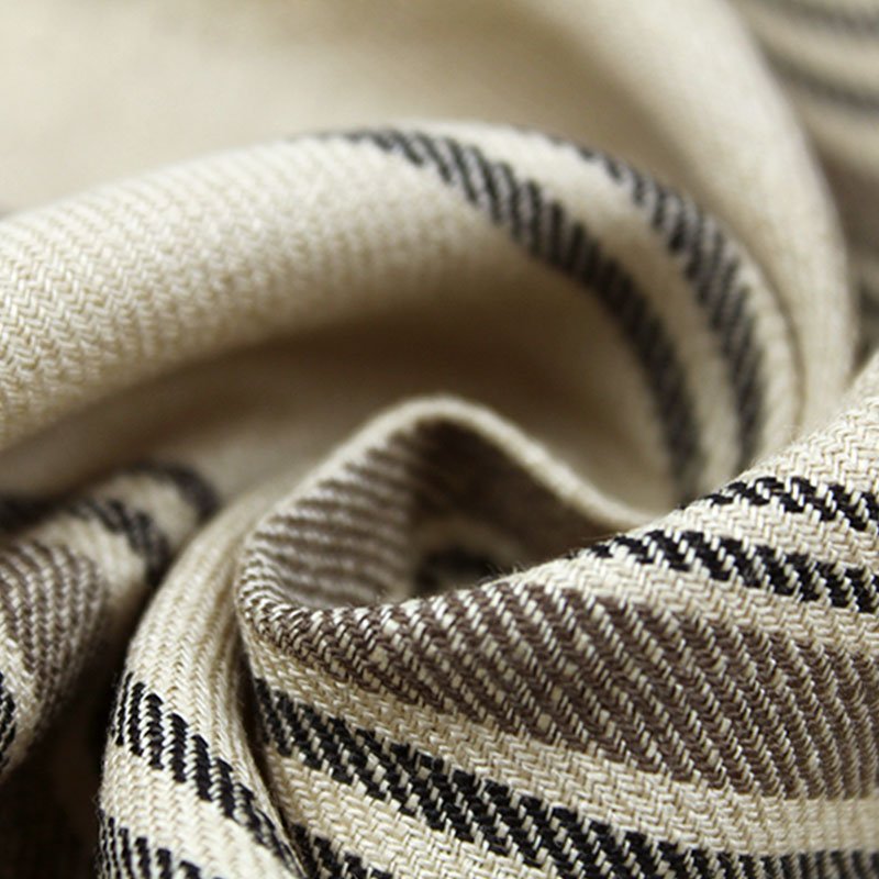 Manufacture Customized 100%Linen Yarn Dyed Stripe Fabric for Shirt or Dress