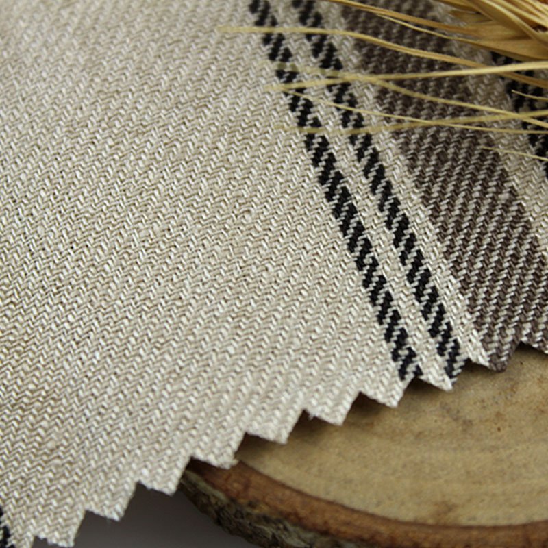 Manufacture Customized 100%Linen Yarn Dyed Stripe Fabric for Shirt or Dress