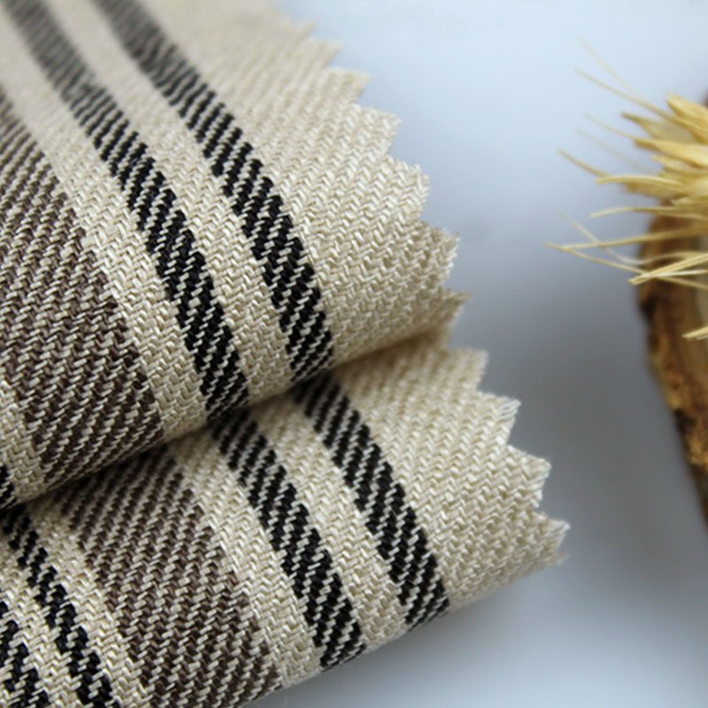 Manufacture Customized 100%Linen Yarn Dyed Stripe Fabric for Shirt or Dress