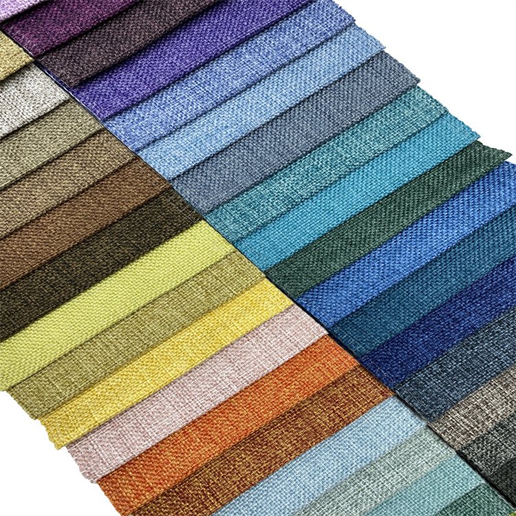 HOT SELL 100 % Polyester Linen Fabric PFD stone wash for curtain and cushion sofa fabrics