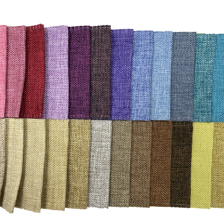 HOT SELL 100 % Polyester Linen Fabric PFD stone wash for curtain and cushion sofa fabrics