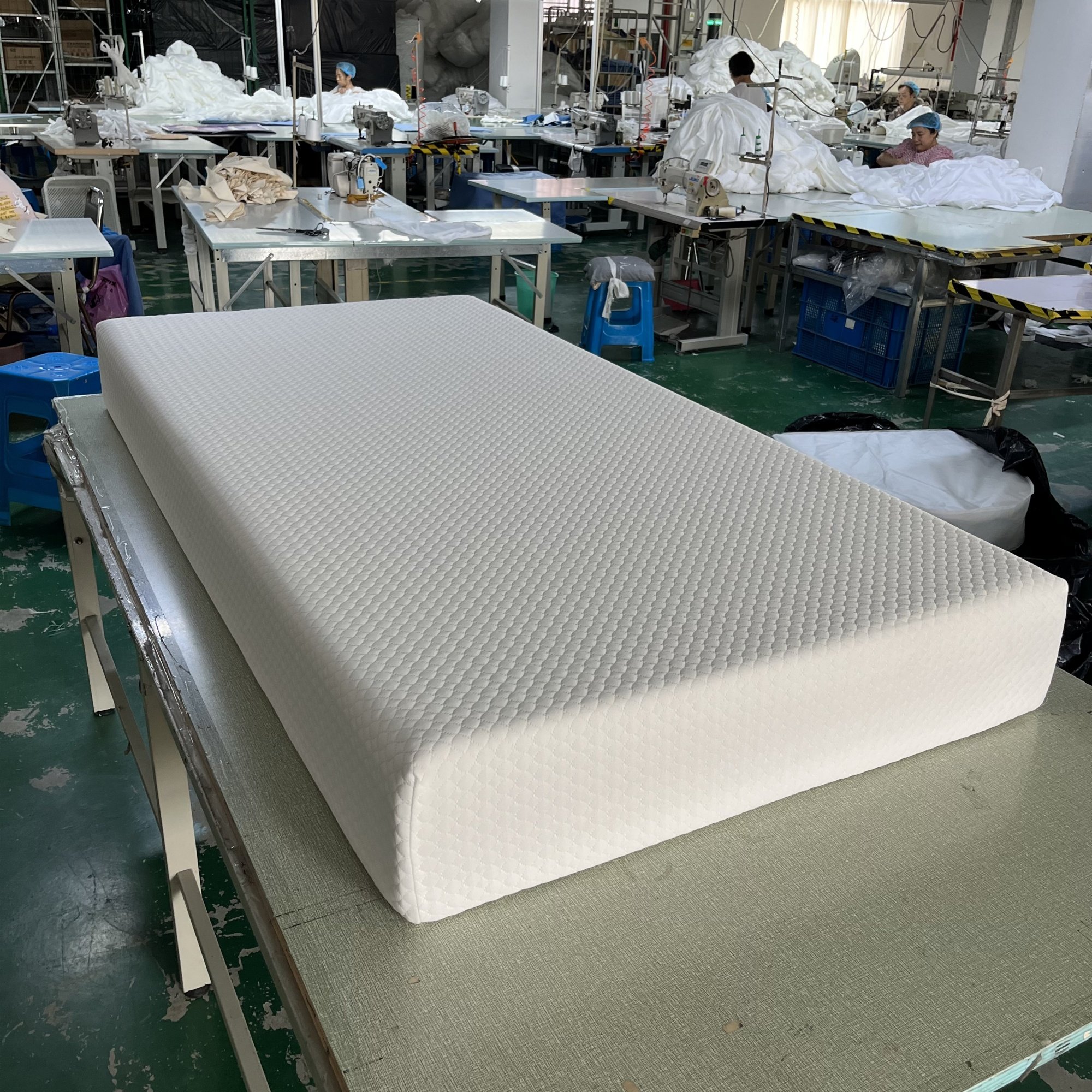 Customized White Bamboo Fiber Jacquard Knitted Woven Fabric Plain Style Sheet Type Mattress Top Cover with Zipper