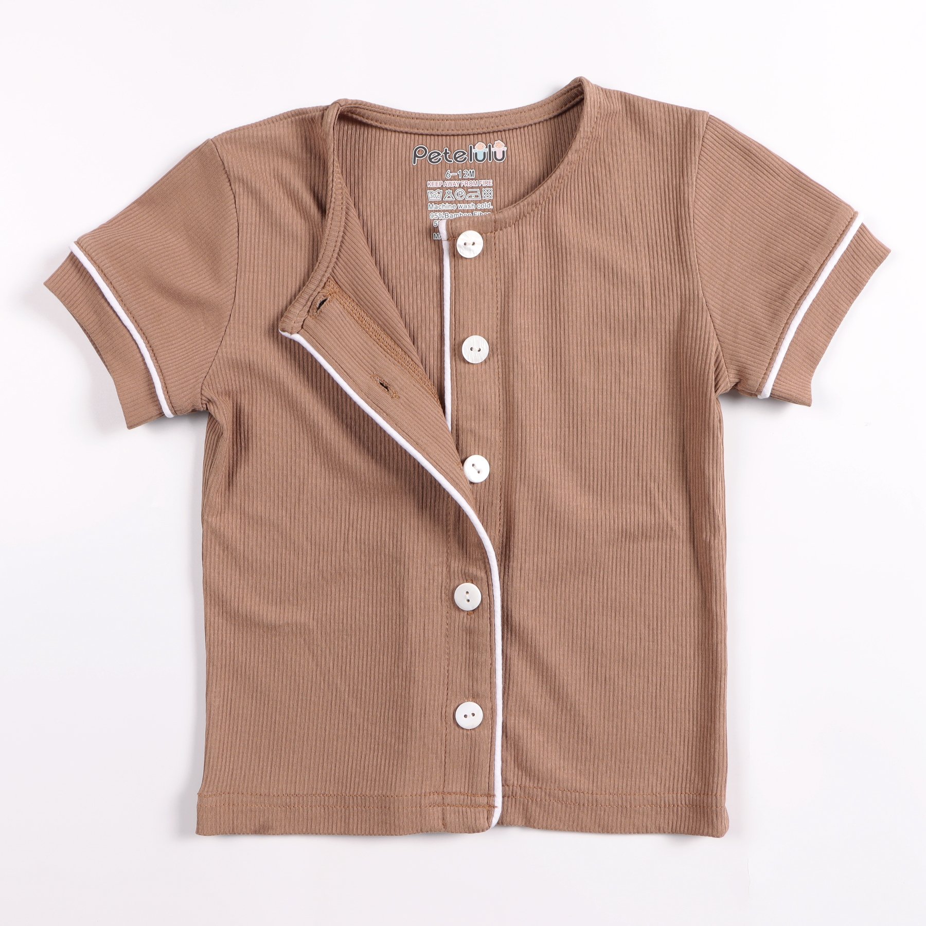 Toddler Baby Boys Girls Short sleeves Solid Tops+ Pants Outfits children clothes set Casual bamboo rib clothing