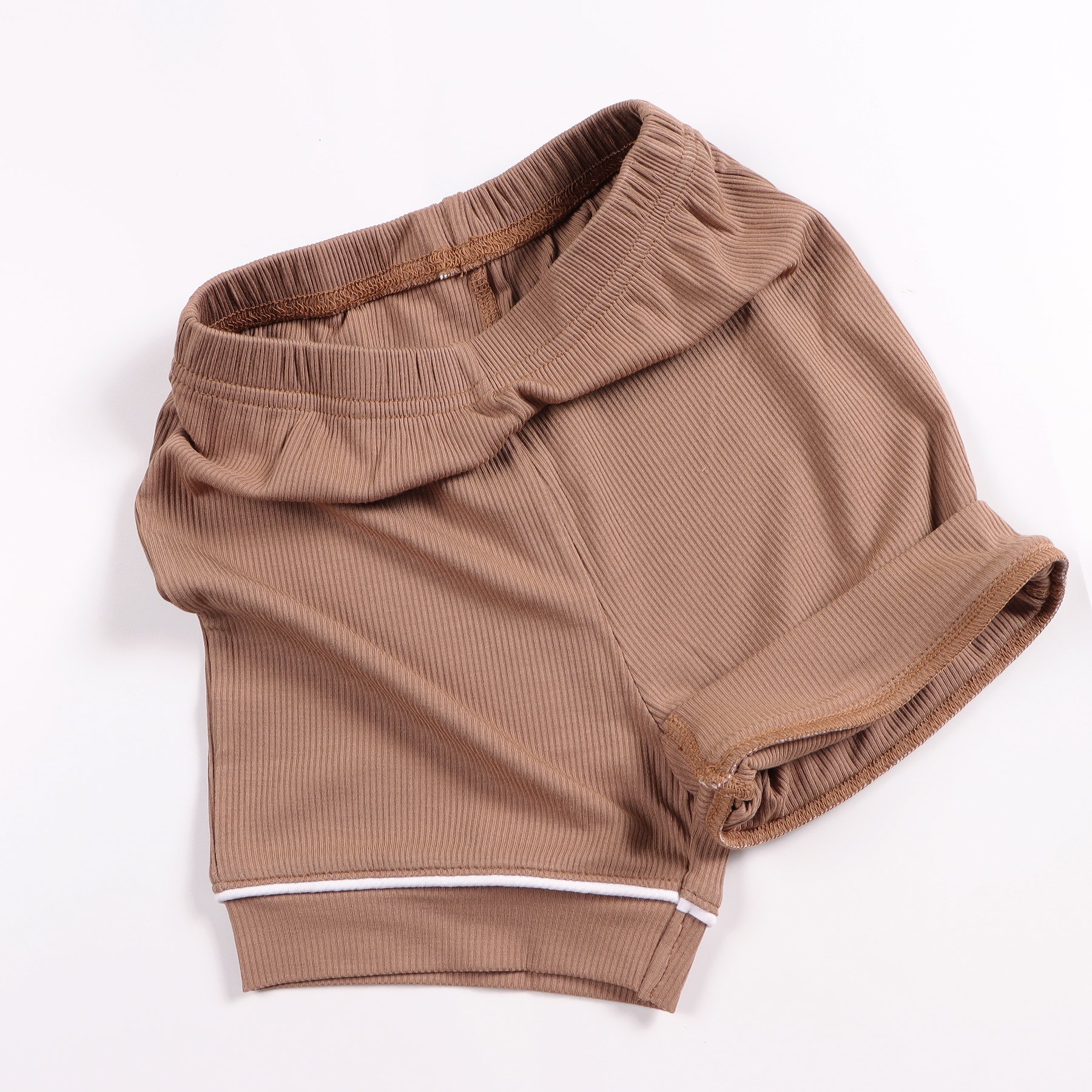Toddler Baby Boys Girls Short sleeves Solid Tops+ Pants Outfits children clothes set Casual bamboo rib clothing