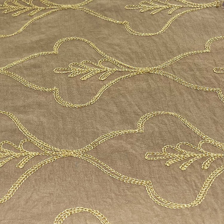 High Quality Custom CEY Embroidery Flower Design 100% Polyester Fabric For Spring Women Dress
