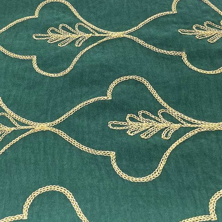 High Quality Custom CEY Embroidery Flower Design 100% Polyester Fabric For Spring Women Dress
