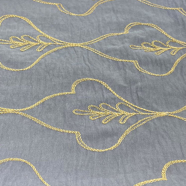 High Quality Custom CEY Embroidery Flower Design 100% Polyester Fabric For Spring Women Dress