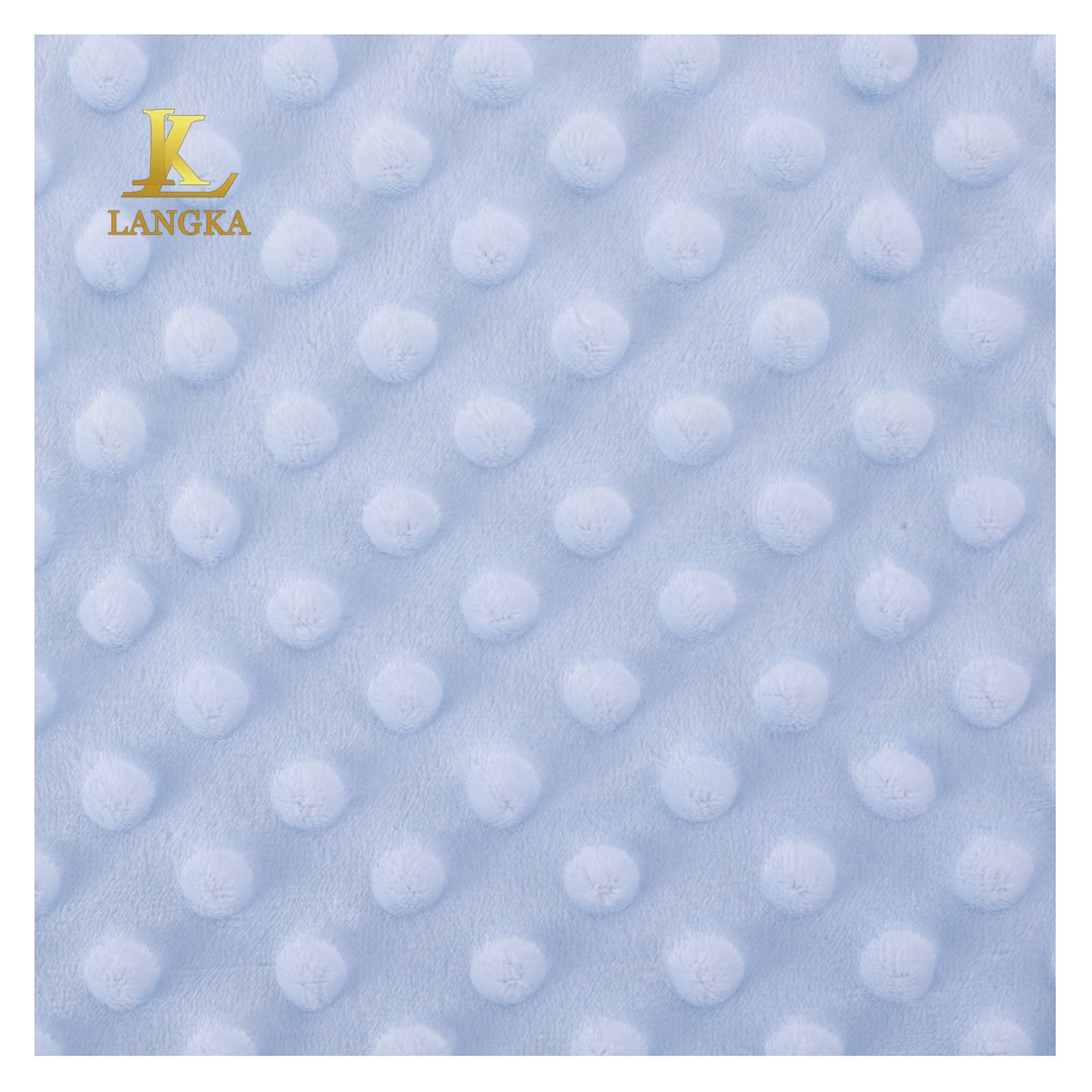 Langka recycled 100% polyester material cuddle minky dimple dot baby blanket super soft bubble plush fleece fabric