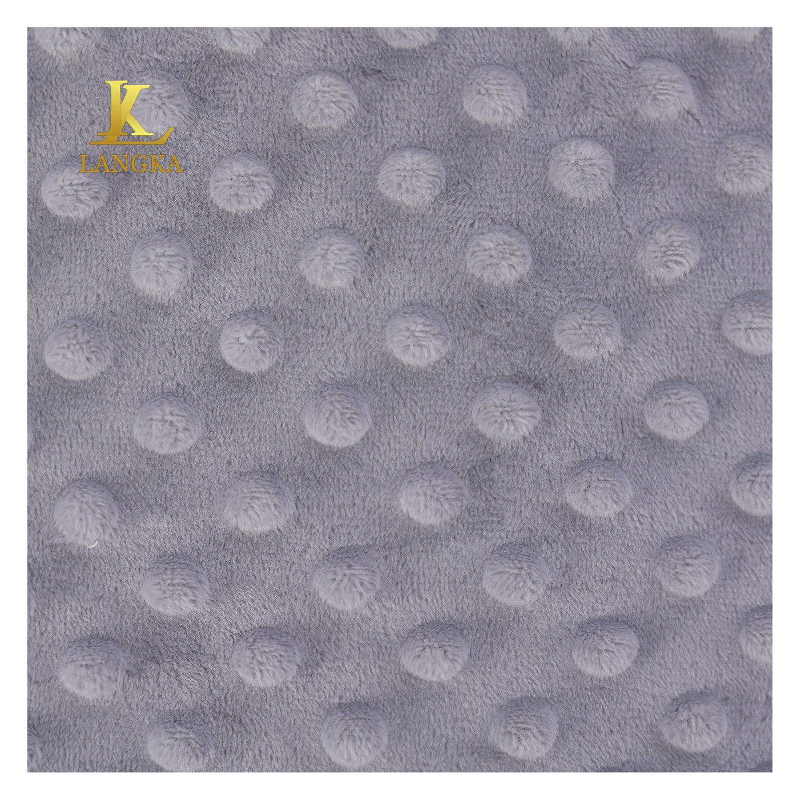 Langka recycled 100% polyester material cuddle minky dimple dot baby blanket super soft bubble plush fleece fabric