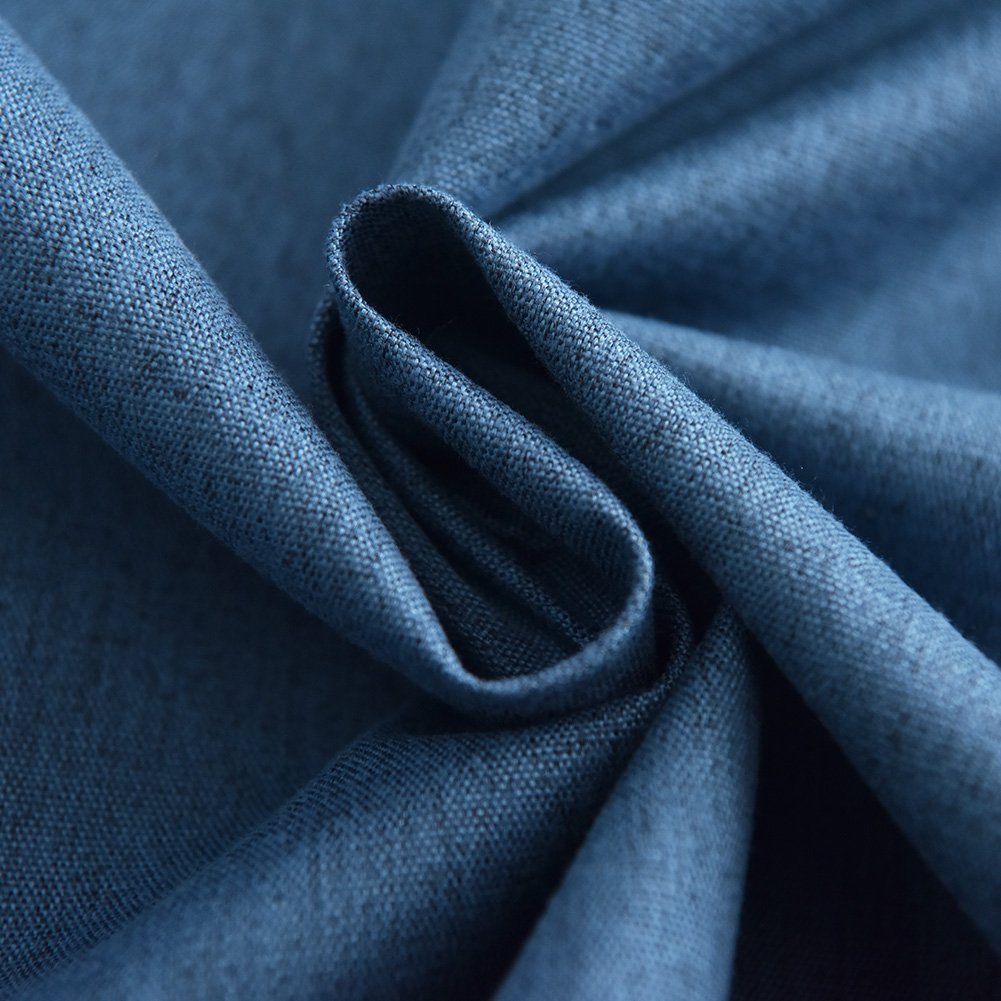 Home Decor Blackout Curtains for Bedroom Linen Blackout Window Fabric 100% Blackout Grommet Curtains for Living Room