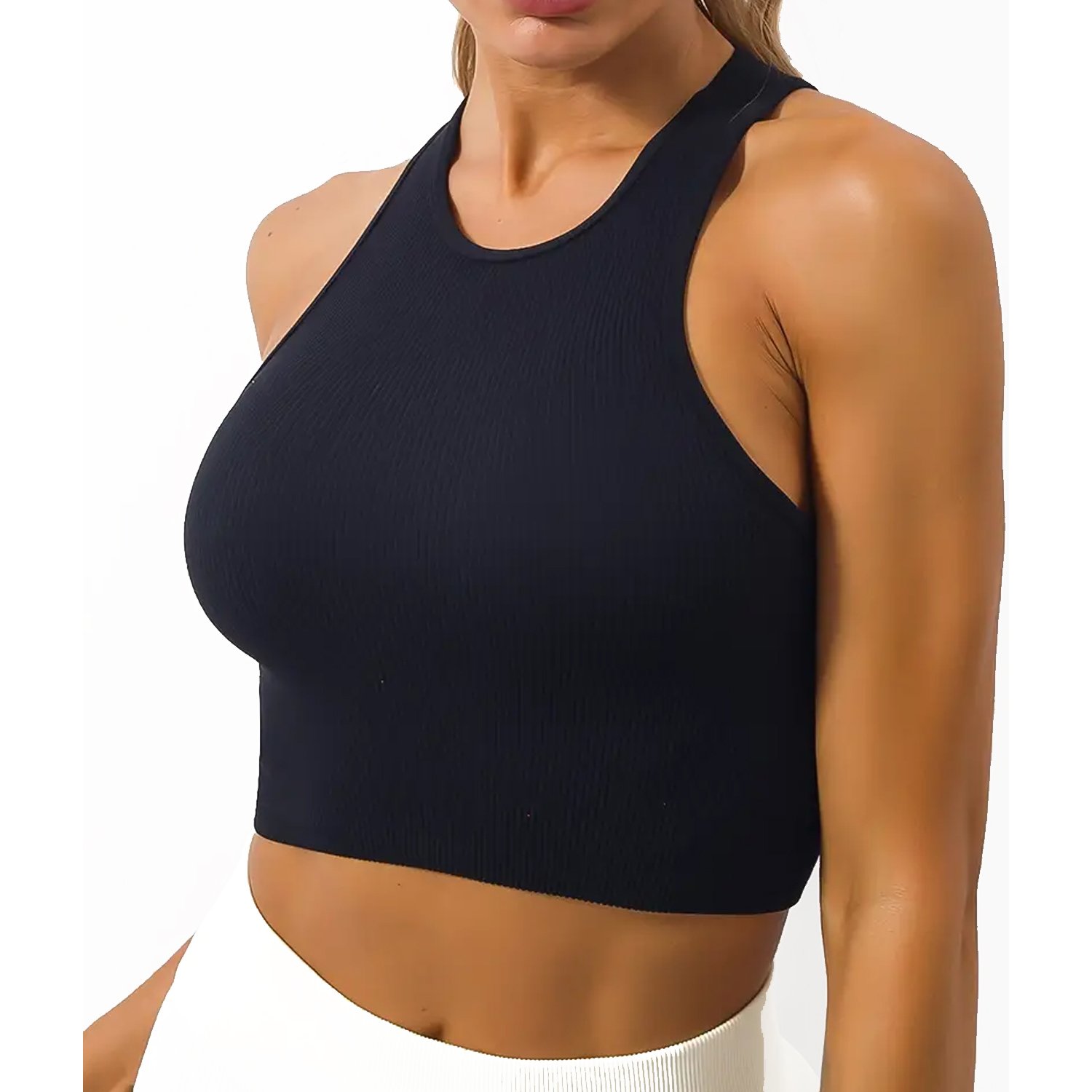 Hot Custom Logo Summer Lady Casual Ribbed Crop Tank Top Women
