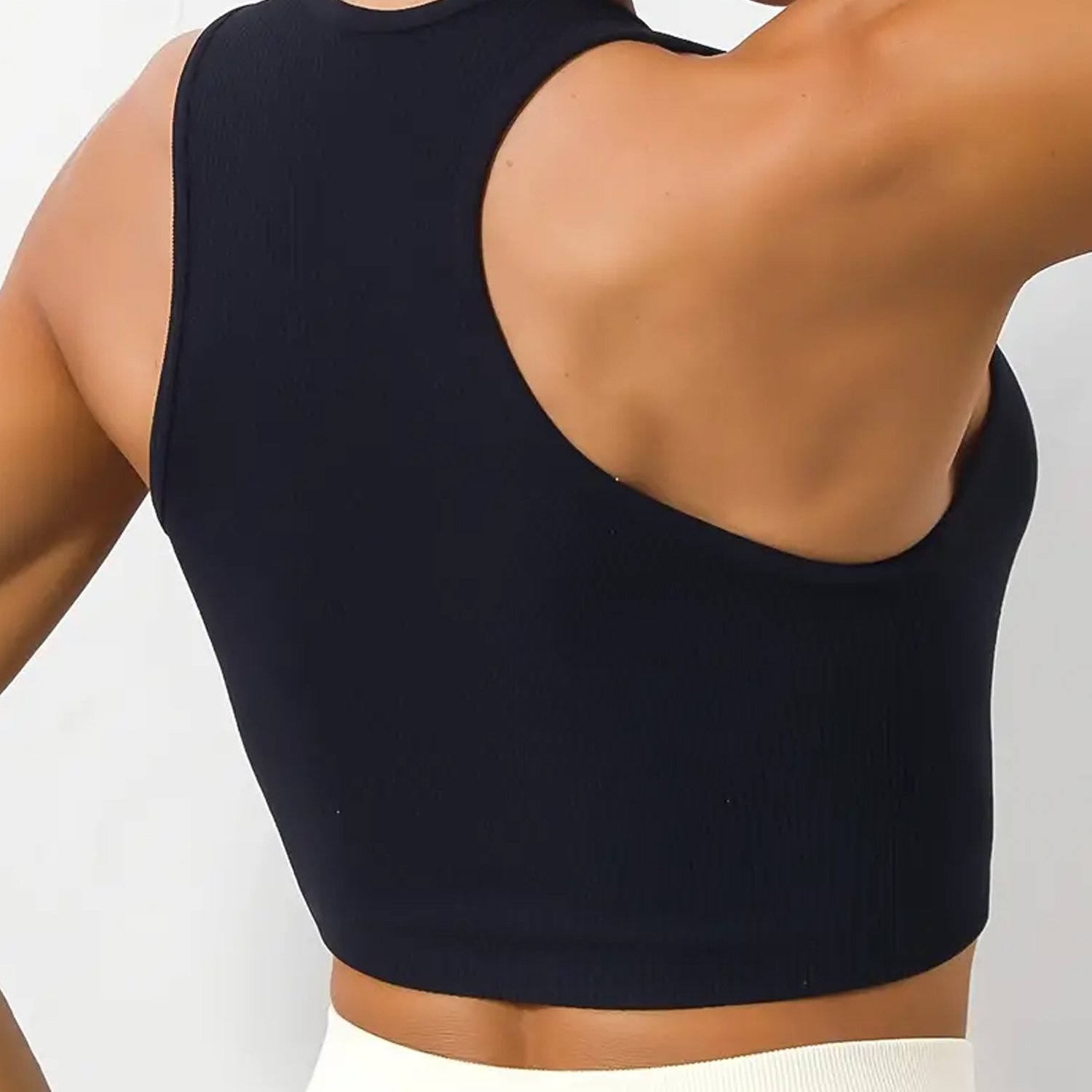 Hot Custom Logo Summer Lady Casual Ribbed Crop Tank Top Women