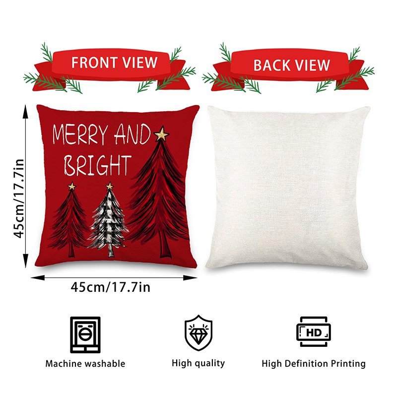 Hot Promotional High Quality Holiday Decoration Sublimation Cotton Silk Polyester Campaign Custom Throw Pillow Case Cover