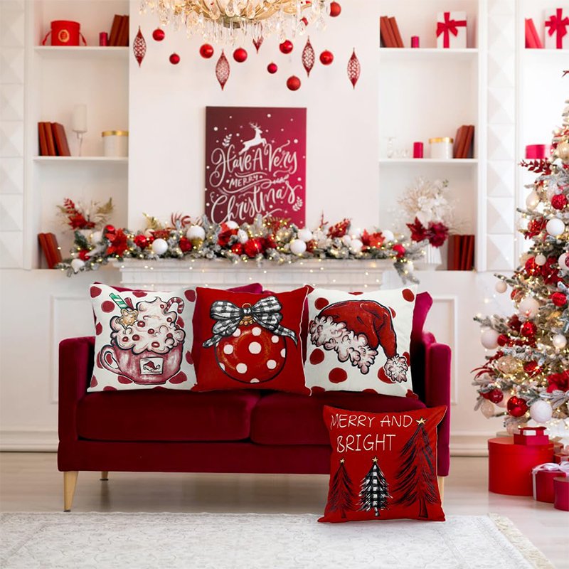 Hot Promotional High Quality Holiday Decoration Sublimation Cotton Silk Polyester Campaign Custom Throw Pillow Case Cover