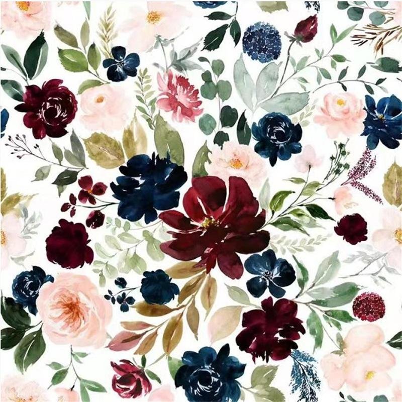 New Floral Designs Printed 220GSM 95% Bamboo 5% Spandex Knitted Fabric For Garment