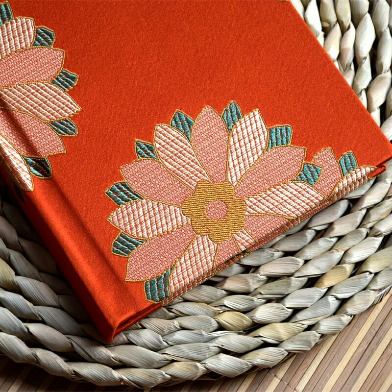 Fabric Linen Cover Notebook With Embroidery Weekly Planner