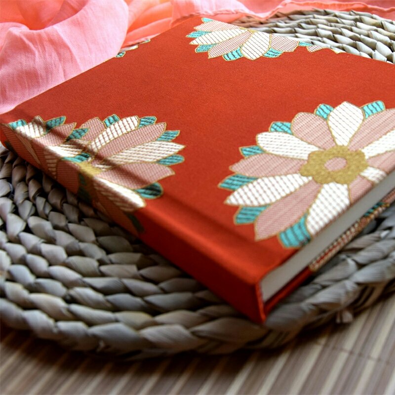 Fabric Linen Cover Notebook With Embroidery Weekly Planner