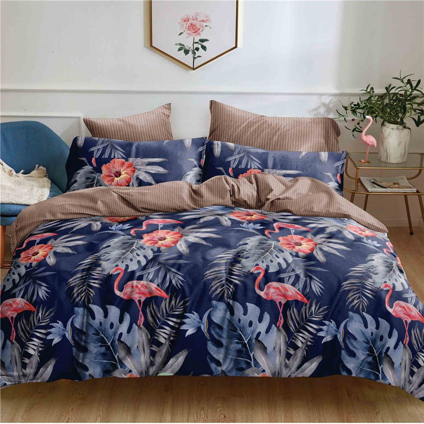 fashion 90gsm polyester disperse printed comforter cover Duvet Cover bed sheet set