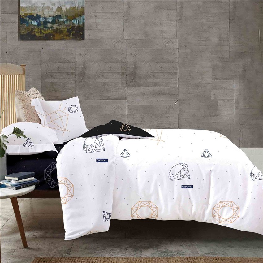fashion 90gsm polyester disperse printed comforter cover Duvet Cover bed sheet set