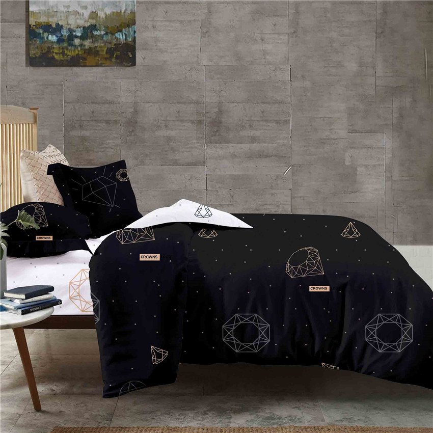 fashion 90gsm polyester disperse printed comforter cover Duvet Cover bed sheet set