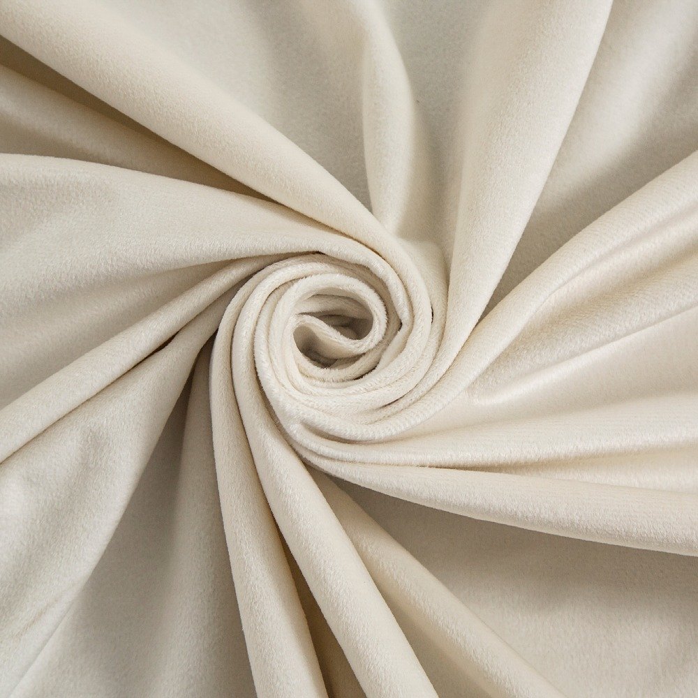 Wholesale Home Living Room Beige Velvet Window Curtains, Thermal Plain Cream White Blackout Curtain and Drapes