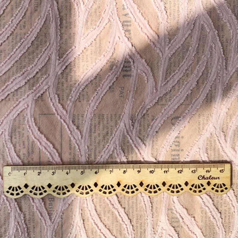High Quality Customized Microtransparent Tulle Cut Leaf Pattern Jacquard Chiffon Fabric Stretchable for Dresses