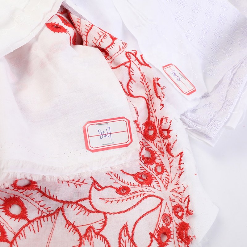 New Product Single Border Pure Cotton Embroidered Jacquard Fabric For Women