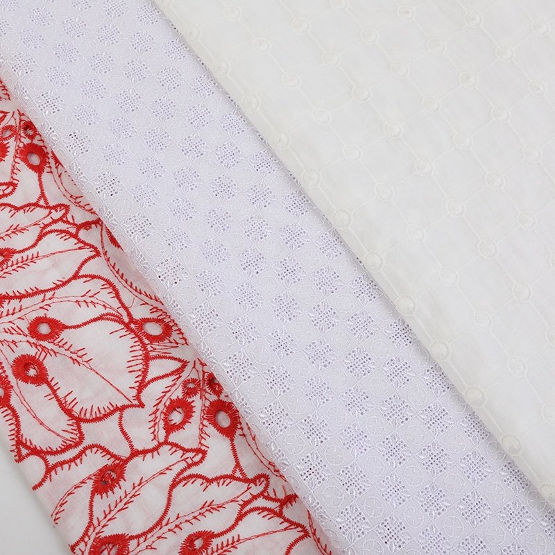 New Product Single Border Pure Cotton Embroidered Jacquard Fabric For Women