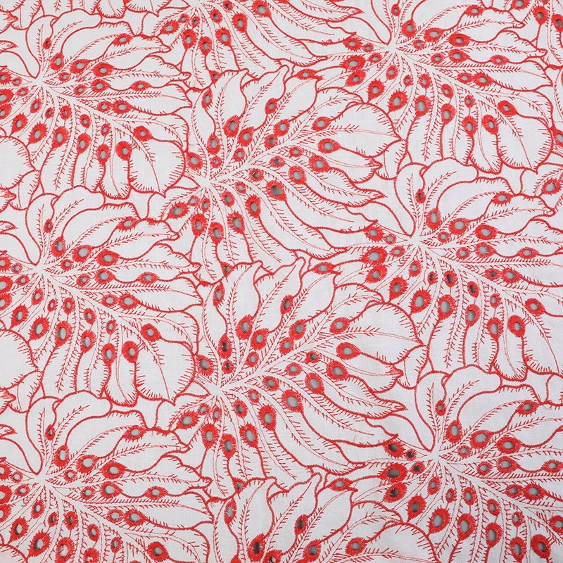 New Product Single Border Pure Cotton Embroidered Jacquard Fabric For Women