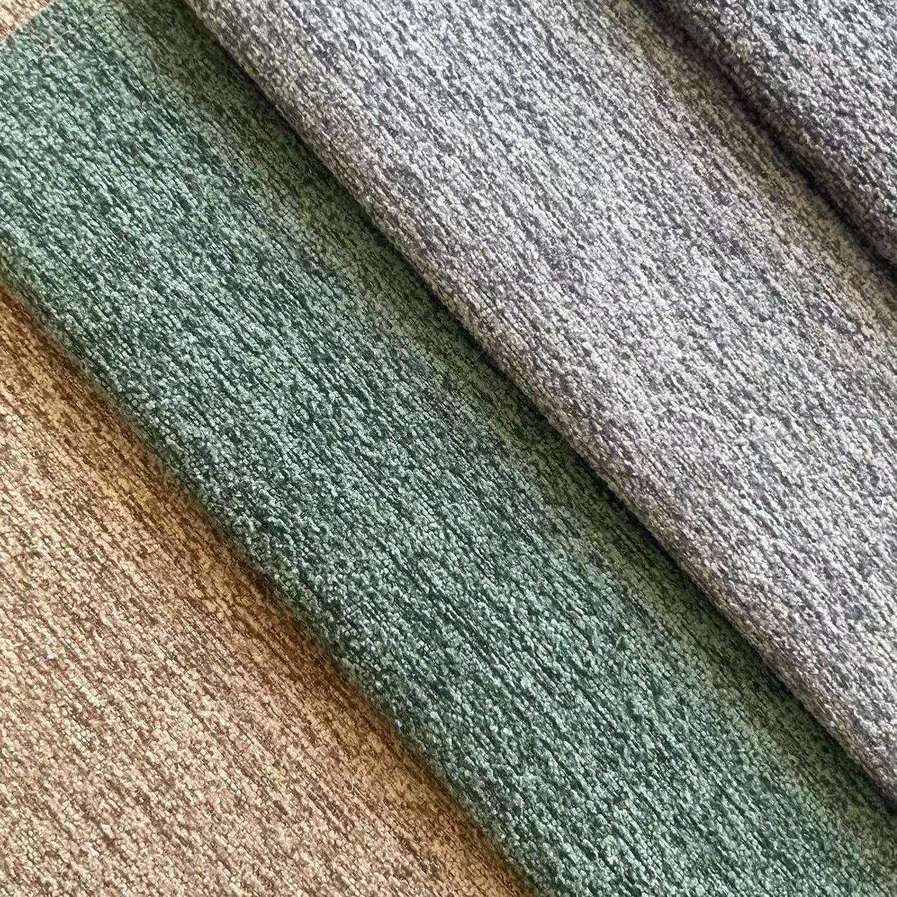 polyester imitated chenille linen style fabric for sofa upholstery