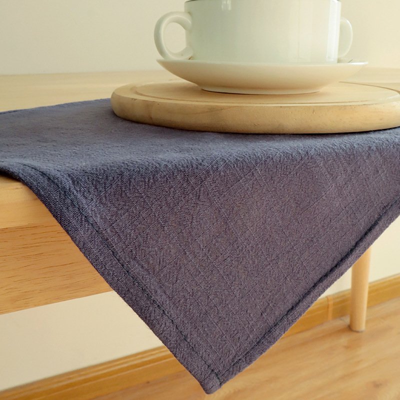Customize Grey Linen Cloth Hemstitching Table Napkins Decoration For Dinner Wedding Restaurant