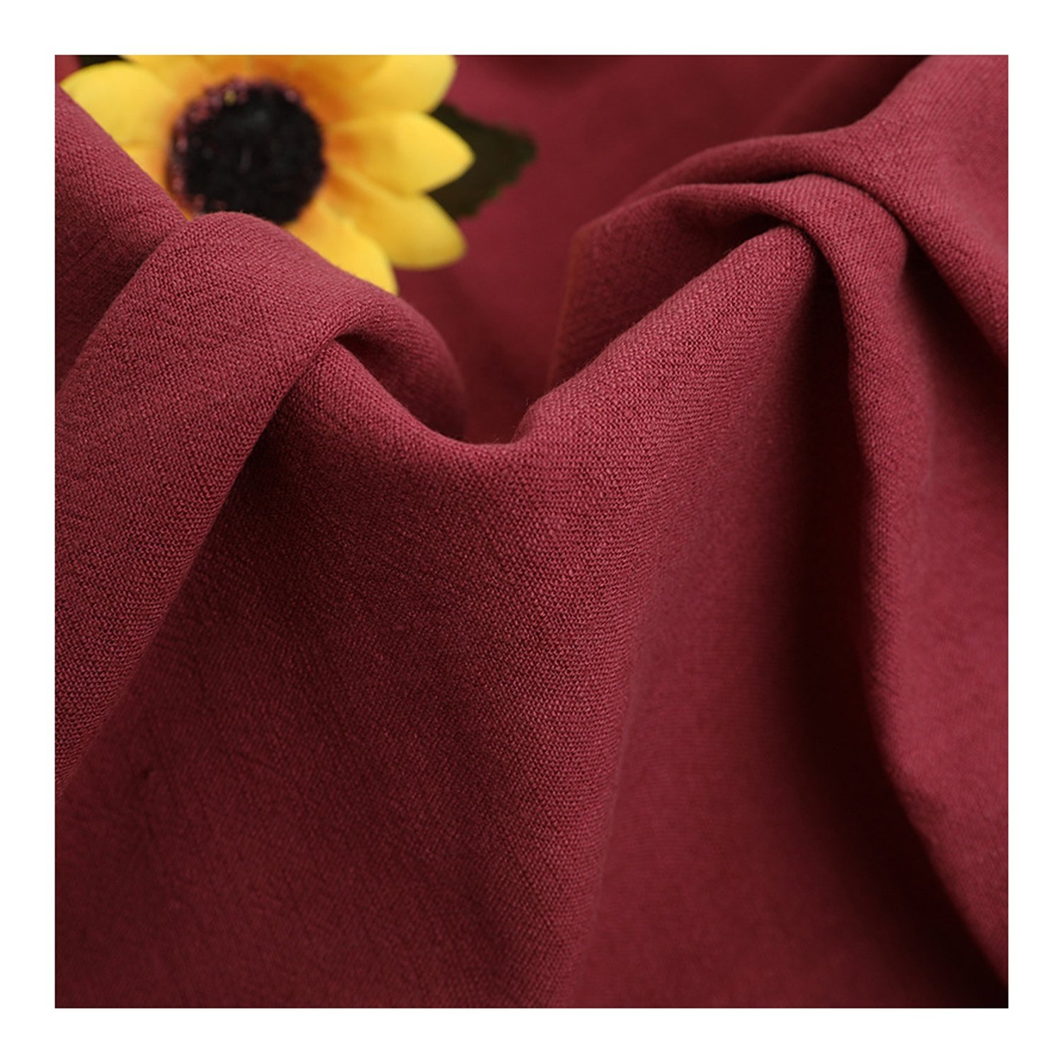 factory hot selling 100% linen fabric breathable woven solid color cotton linen fabric for dress