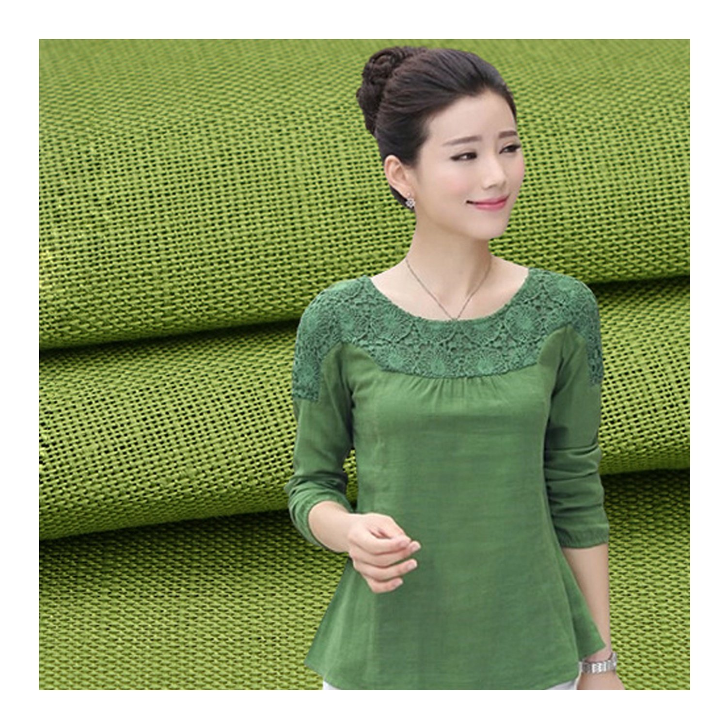 factory hot selling 100% linen fabric breathable woven solid color cotton linen fabric for dress